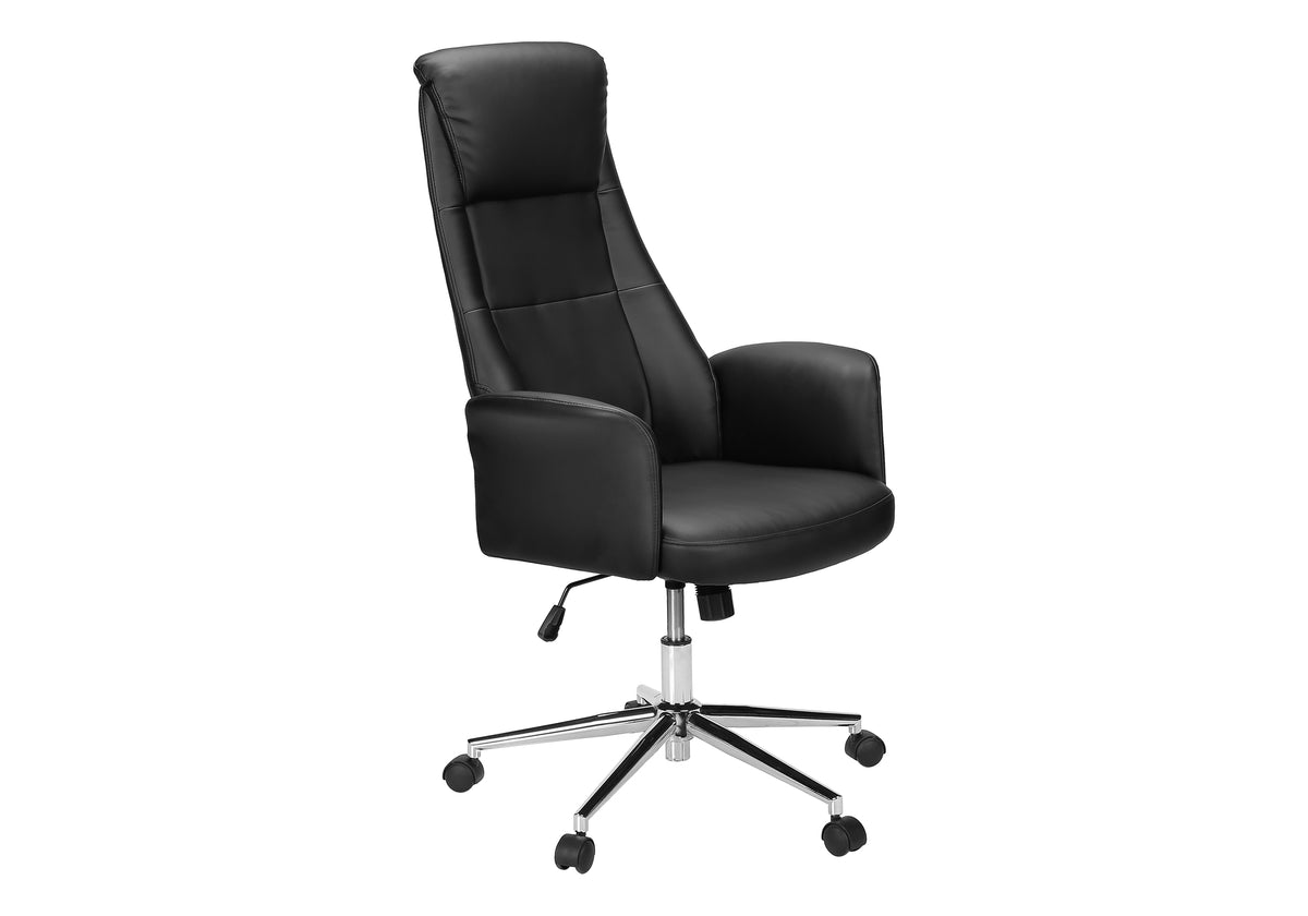 Naples Black Leather-Look Office Chair | Ortholuxe Home - Photo 2