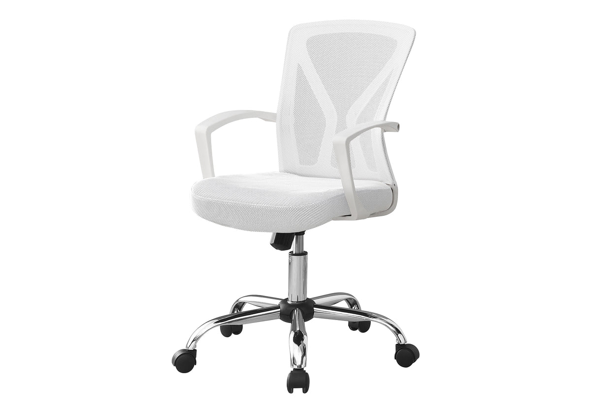 Amalfi White & Chrome on Castors Office Chair | Ortholuxe Home - Photo 2
