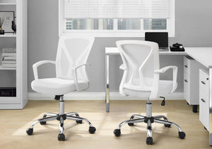 Amalfi White & Chrome on Castors Office Chair | Ortholuxe Home