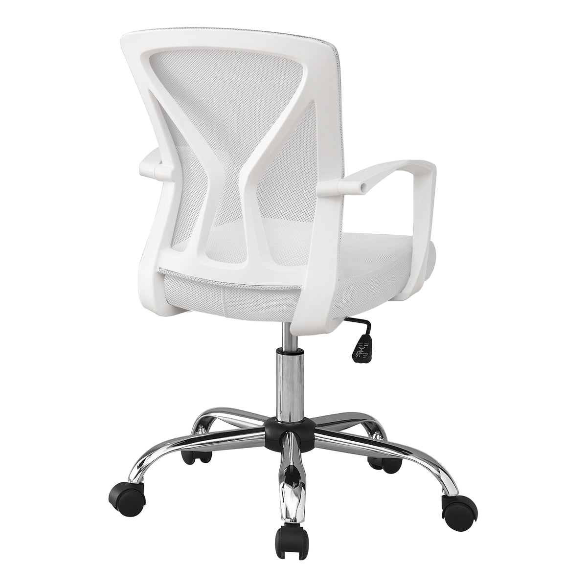Amalfi White & Chrome on Castors Office Chair | Ortholuxe Home - Photo 3