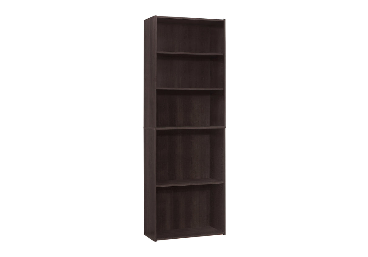 Amalfi Espresso Bookcase with 5 Shelves | Ortholuxe Home - Photo 2