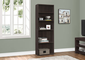 Amalfi Espresso Bookcase with 5 Shelves | Ortholuxe Home