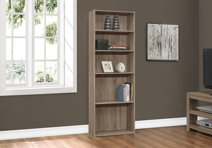 Amalfi Dark Taupe Bookcase with 5 Shelves | Ortholuxe Home