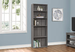 Amalfi Grey Bookcase with 5 Shelves | Ortholuxe Home