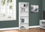 Bellagio White Bookcase with 5 Shelves | Ortholuxe Home