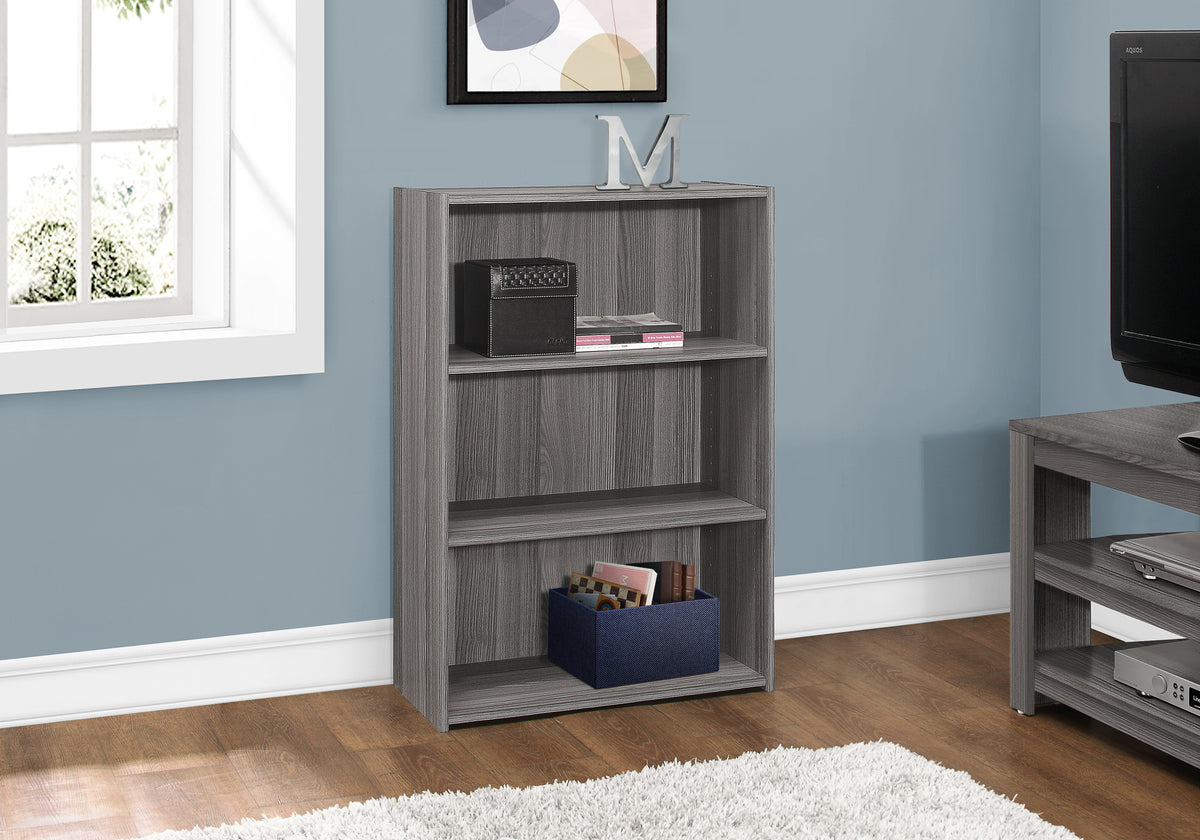 Bellagio Grey Bookcase with 3 Shelves | Ortholuxe Home