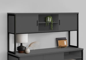 Emory Grey Office Hutch | Ortholuxe Home