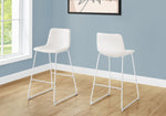 Fairmont White Leather-Look & White Metal Barstool | Ortholuxe Home