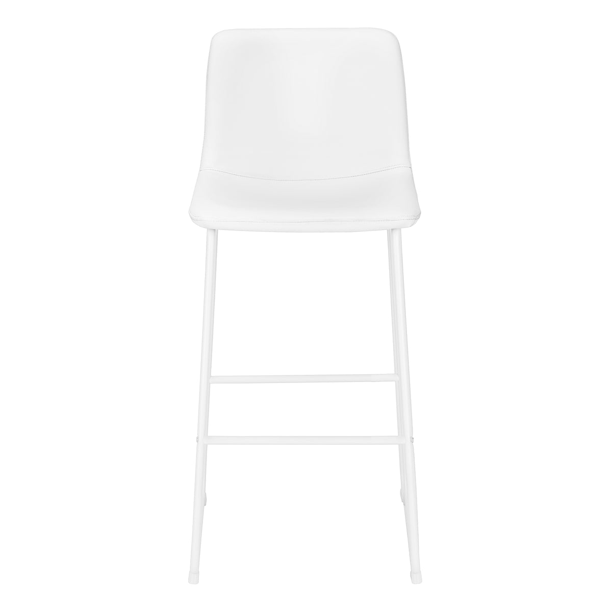 Fairmont White Leather-Look & White Metal Barstool | Ortholuxe Home - Photo 3