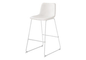 Fairmont White Leather-Look & White Metal Barstool | Ortholuxe Home - Photo 2