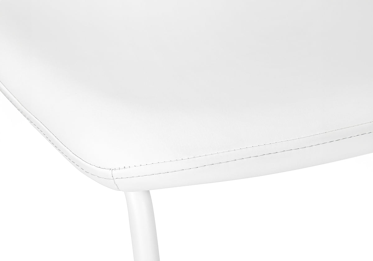 Fairmont White Leather-Look & White Metal Barstool | Ortholuxe Home - Photo 8