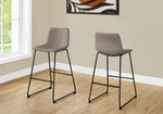 Fairmont Taupe Leather-Look & Black Metal Barstool | Ortholuxe Home