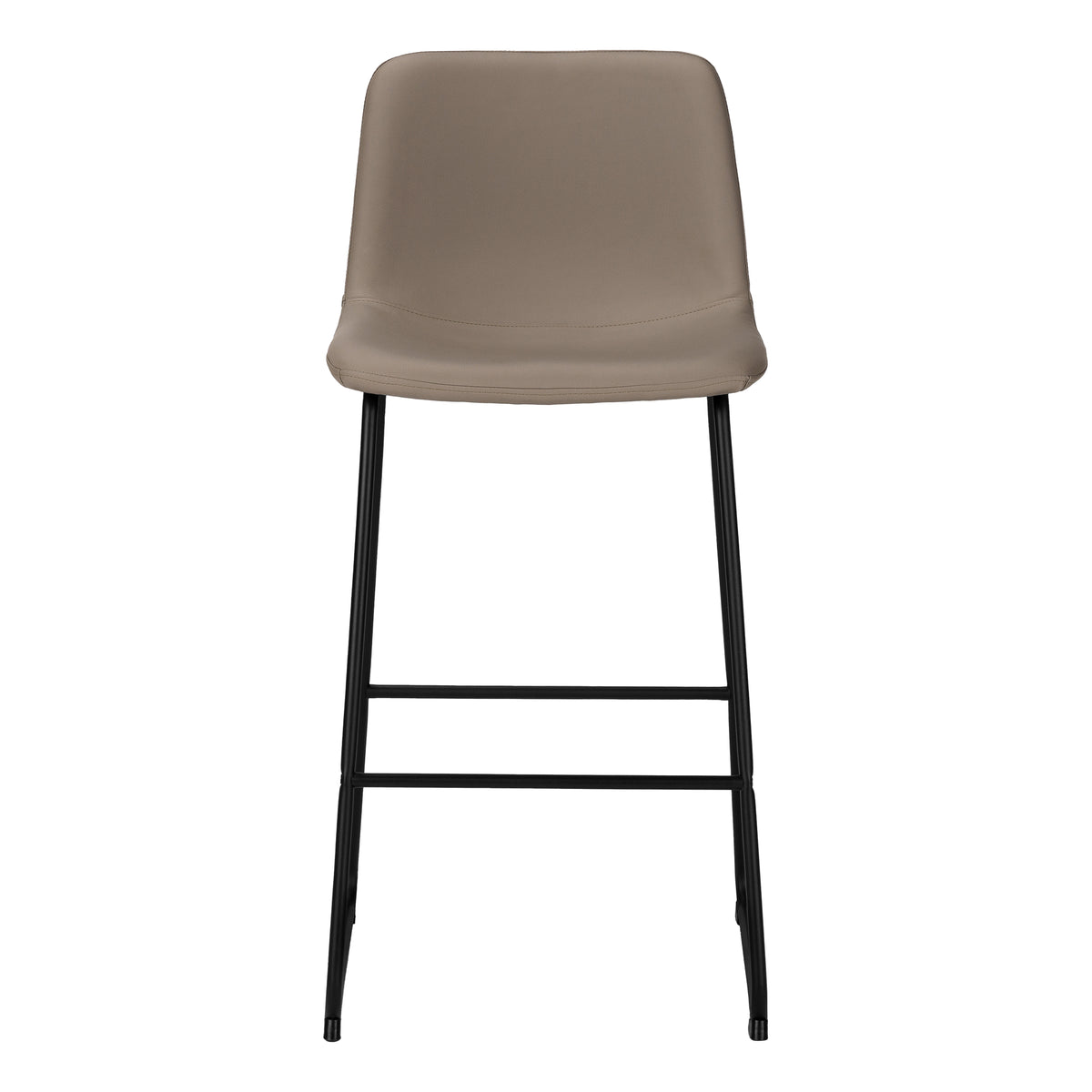Fairmont Taupe Leather-Look & Black Metal Barstool | Ortholuxe Home - Photo 3