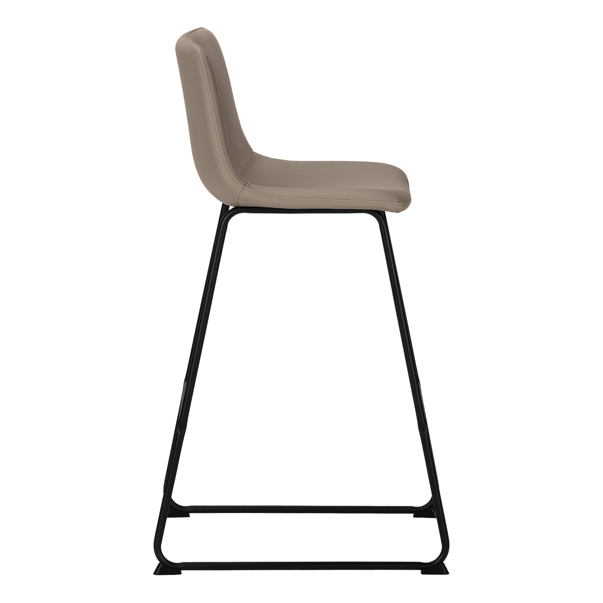 Fairmont Taupe Leather-Look & Black Metal Barstool | Ortholuxe Home - Photo 5