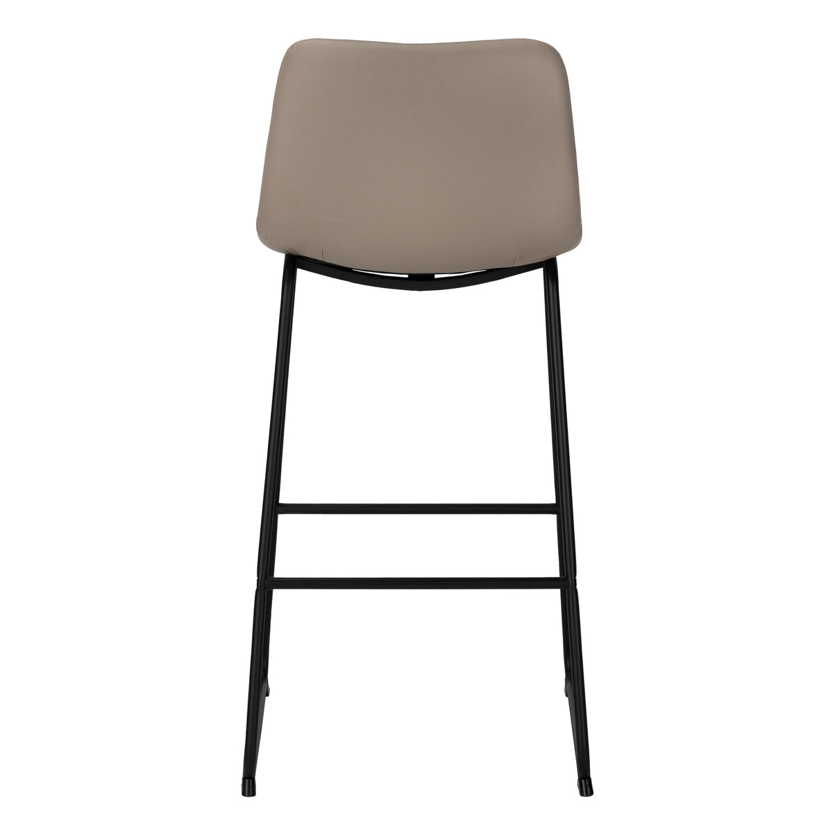 Fairmont Taupe Leather-Look & Black Metal Barstool | Ortholuxe Home - Photo 6