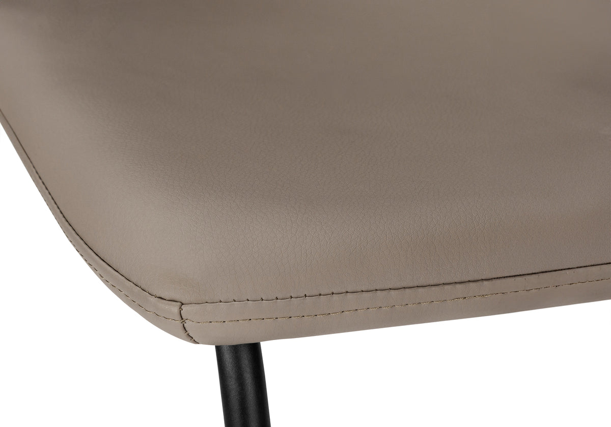 Fairmont Taupe Leather-Look & Black Metal Barstool | Ortholuxe Home - Photo 8