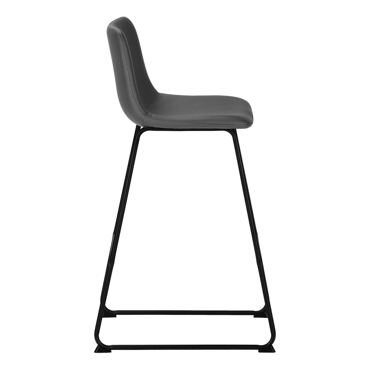 Fairmont Grey Leather-Look & Black Metal Barstool | Ortholuxe Home - Photo 5