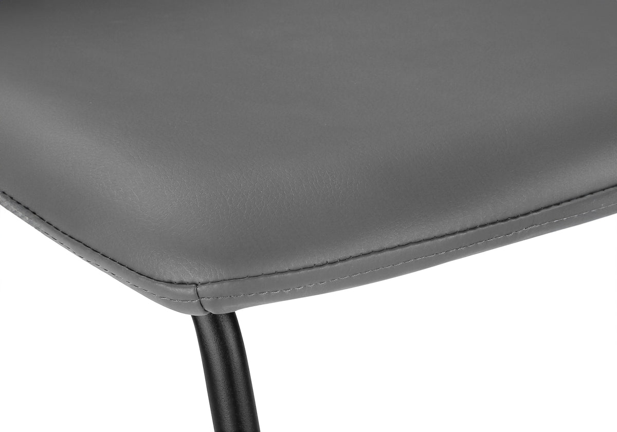 Fairmont Grey Leather-Look & Black Metal Barstool | Ortholuxe Home - Photo 8