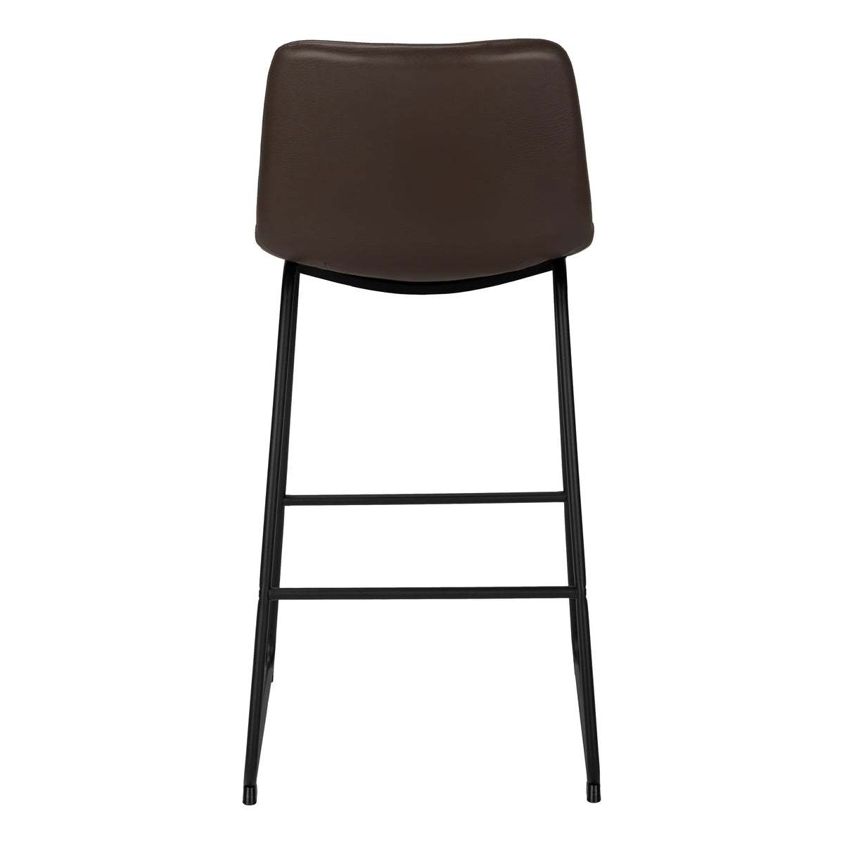 Fairmont Brown Leather-Look & Black Metal Barstool | Ortholuxe Home - Photo 6