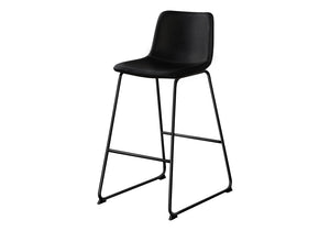 Fairmont Black Leather-Look & Black Metal Barstool | Ortholuxe Home - Photo 2
