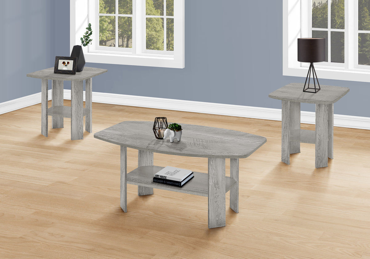 Pearl Industrial Grey Table Set (Set of 3) | Ortholuxe Home
