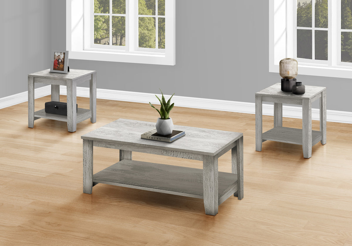 Rosalie Industrial Grey Table Set (Set of 3) | Ortholuxe Home