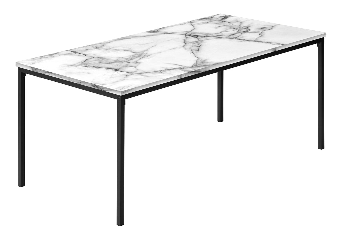 Sage White Marble & Black Metal Table Set (Set of 3) | Ortholuxe Home - Photo 3