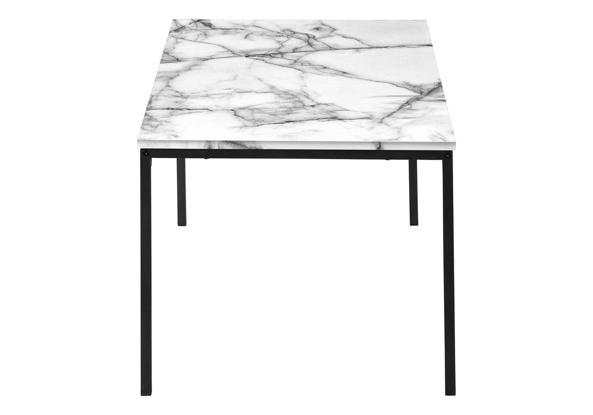 Sage White Marble & Black Metal Table Set (Set of 3) | Ortholuxe Home - Photo 5