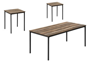 Sage Brown Reclaimed & Black Metal Table Set (Set of 3) | Ortholuxe Home - Photo 2