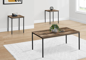 Sage Brown Reclaimed & Black Metal Table Set (Set of 3) | Ortholuxe Home