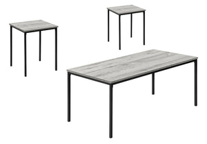 Sage Grey & Black Metal Table Set (Set of 3) | Ortholuxe Home - Photo 2