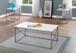 Winslow White & Silver Metal Table Set (Set of 3) | Ortholuxe Home