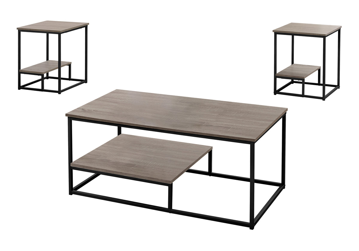 Adele Dark Taupe & Black Metal Table Set (Set of 3) | Ortholuxe Home - Photo 2