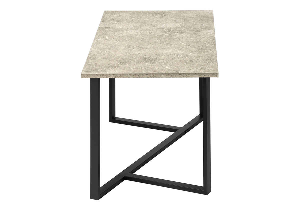 Bianca Cream Stone & Black Metal Table Set (Set of 3) | Ortholuxe Home - Photo 4