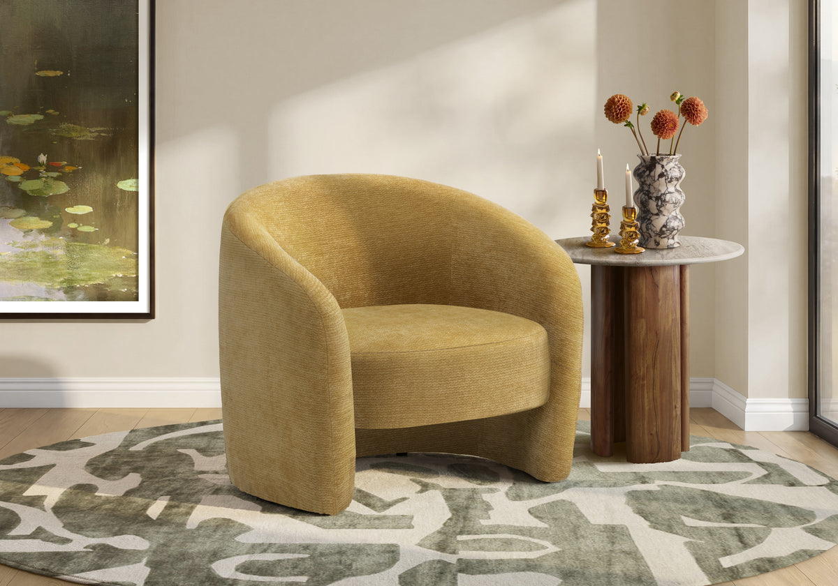 Gemma Gold Fabric Accent Chair | Ortholuxe Home