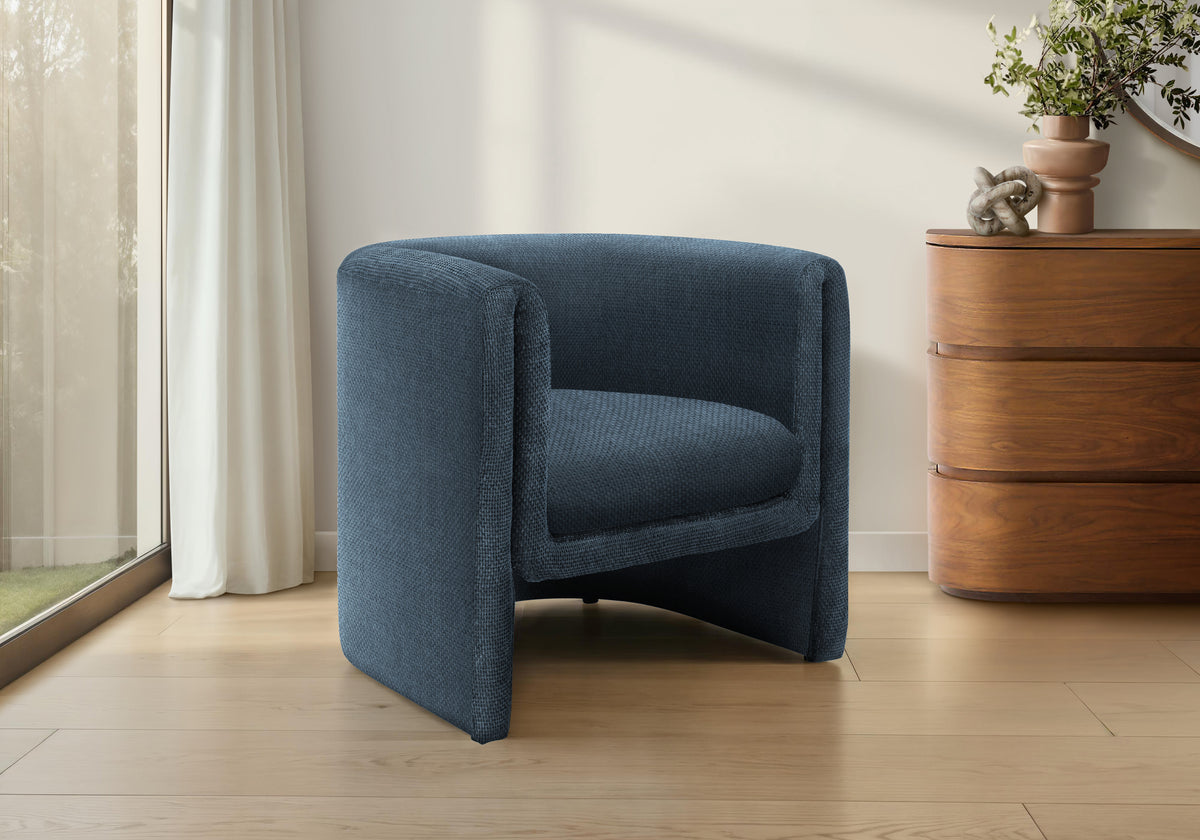 Ines Blue Fabric Accent Chair | Ortholuxe Home