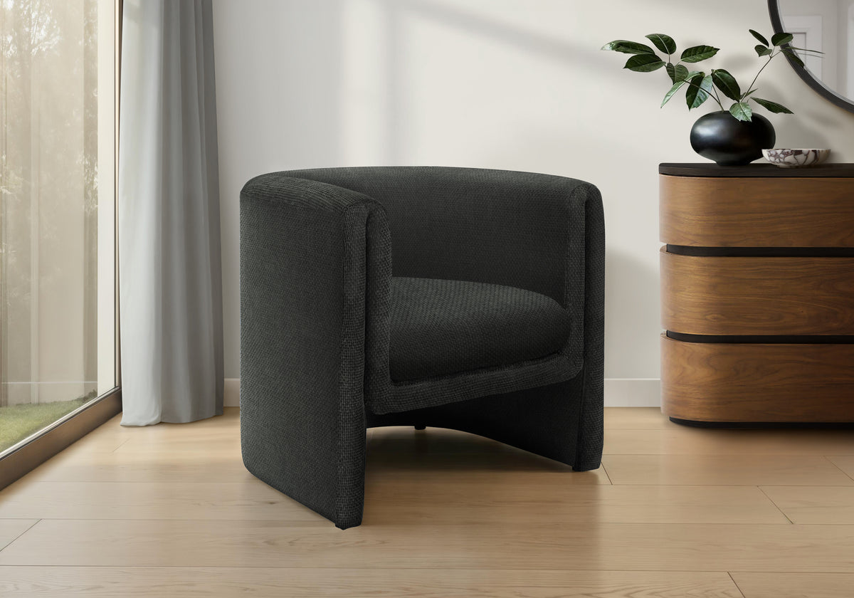 Ines Black Fabric Accent Chair | Ortholuxe Home