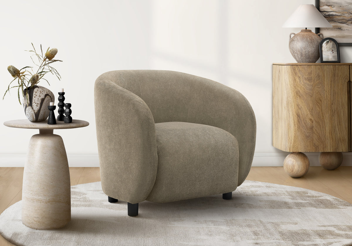 Josie Light Brown Fabric Accent Chair | Ortholuxe Home