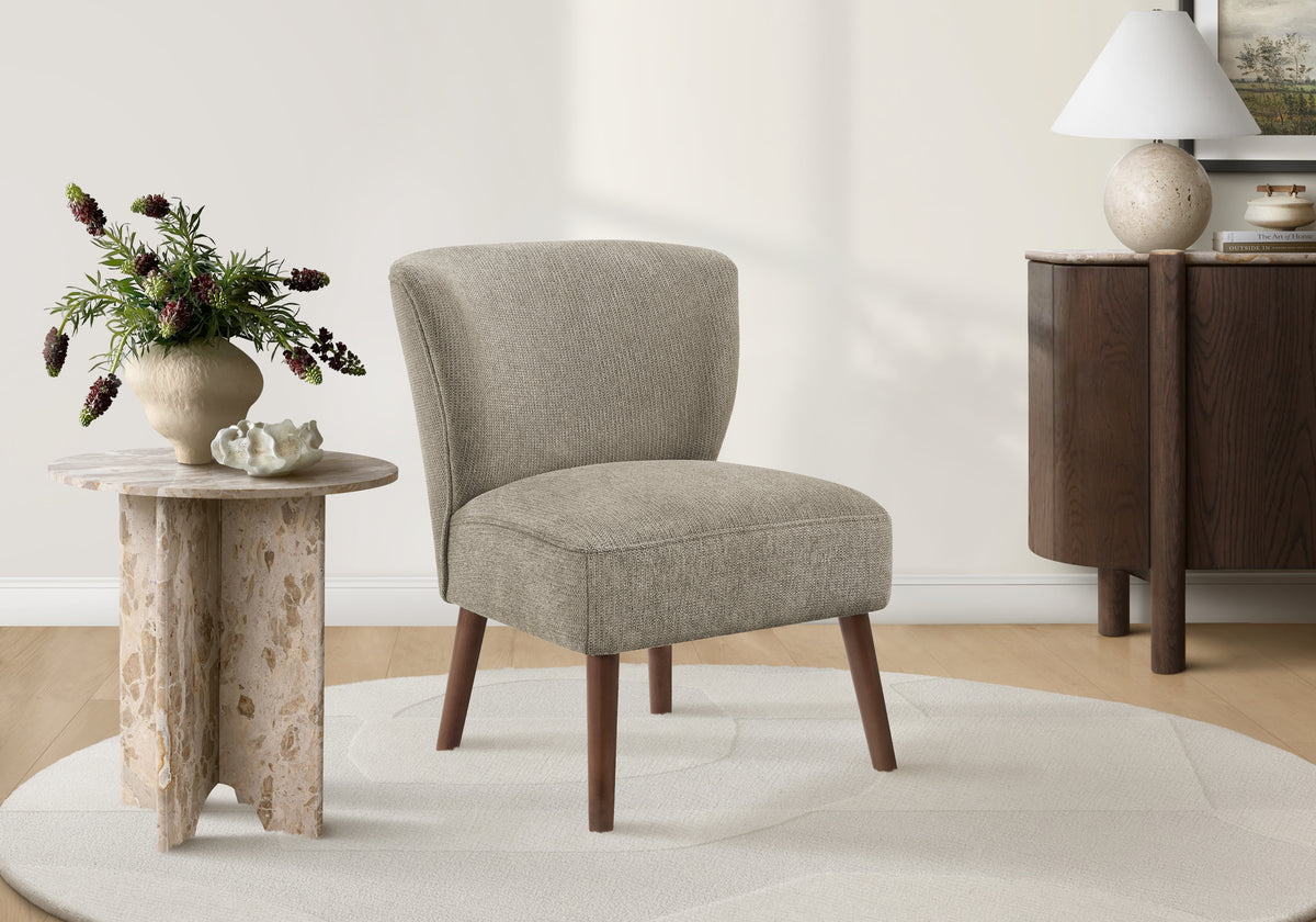 Livia Light Brown Fabric Accent Chair | Ortholuxe Home