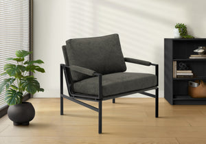 Nadia Dark Grey Fabric Accent Chair | Ortholuxe Home