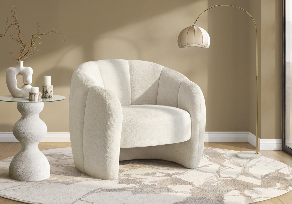 Olivia Cream Fabric Accent Chair | Ortholuxe Home