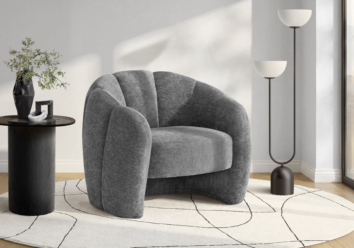 Olivia Dark Grey Fabric Accent Chair | Ortholuxe Home