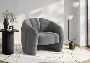 Olivia Dark Grey Fabric Accent Chair | Ortholuxe Home