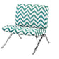Petra Teal Chevron Fabric Accent Chair | Ortholuxe Home - Photo 2