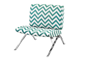 Petra Teal Chevron Fabric Accent Chair | Ortholuxe Home - Photo 2