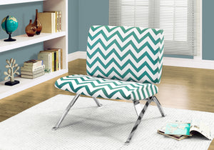 Petra Teal Chevron Fabric Accent Chair | Ortholuxe Home