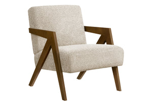 Saskia Cream Fabric & Walnut Wood Accent Chair | Ortholuxe Home - Photo 2