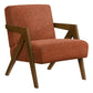 Saskia Red Fabric & Walnut Wood Accent Chair | Ortholuxe Home - Photo 2