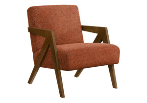 Saskia Red Fabric & Walnut Wood Accent Chair | Ortholuxe Home - Photo 2
