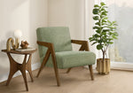 Saskia Green Fabric & Walnut Wood Accent Chair | Ortholuxe Home